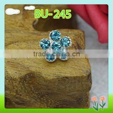 Wholesale blue rhinestone button 10mm