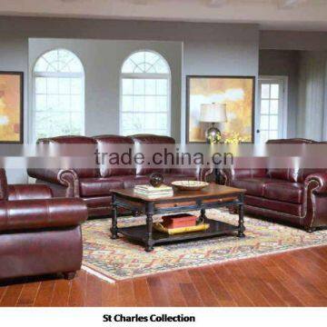 Red Brown PU Sofa, australia wicker dining table ,Sofa Italy style living room