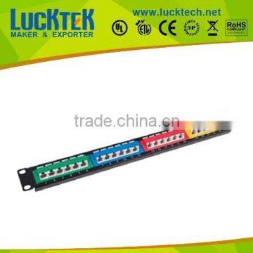 19inch 1U 45 degree angle UTP cat5e patch panel