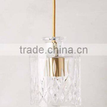 7.26-34 Hand-Cut Decanter Pendant Lamp, Square glass