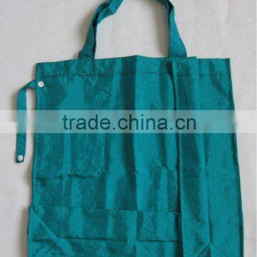 folding nylon shopping trolley tote bag with button