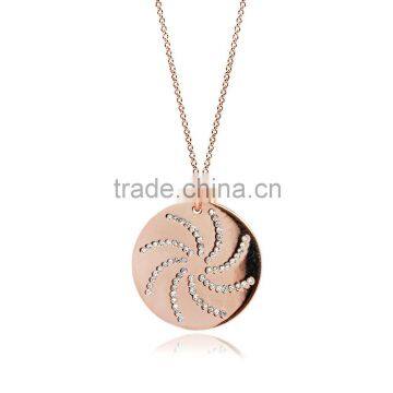 14K Rose Gold Plate with Genuine Crystal Stone Tornado Pattern in 925 Silver/Brass Customize Design