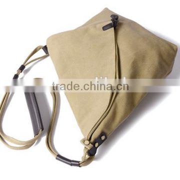 Vintage Leather Canvas Shoulder Bag Men's Classical Messenger Bag