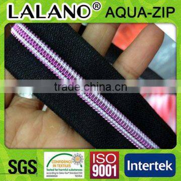 Shiny purple color teeth zipper