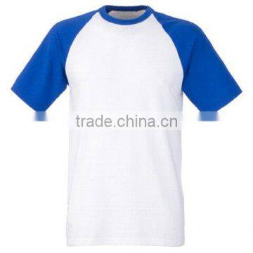 Zegaapparel wholesale custom mens printing two color t shirt with raglan sleeve