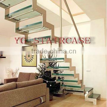 Modern tempered glass stairs 9004-24