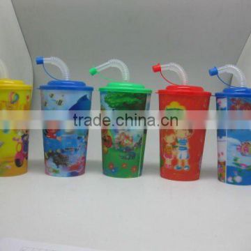 500ml Plastic 3D Promotional straw cup