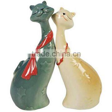 custom ceramic cat salt and pepper shaker