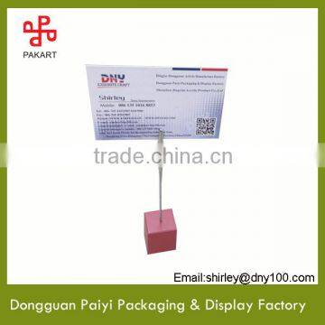 Wholesale red acrylic name card clip credit card holder