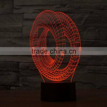 3D Optical Night Light Illusion Circle 7 RGB Light Colors 10 LEDs AA Battery or DC 5V Mixed Lot photo-6