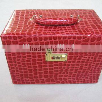 2015 crazy selling pu shiny cosmetic box