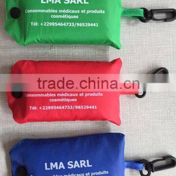Reusable Nylon Foldable Shopping Bag, Promotion Nylon Bag Fold in Small Pouch photo-6