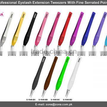 Branded Eyelash extension Tweezers With Fine Serrated Points / Personalized Eyelash Extension Tweezers From ZONA PAKISTAN