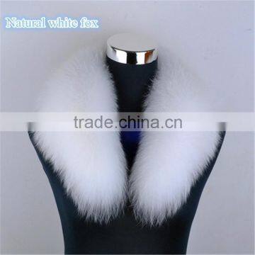 Genuine Natural White Fox Fur Shawl Collar for Fashion Girls