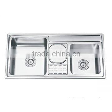 undermount double bowl stainless steel square kitchen sink