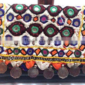 New Bold hadmade vintage Banjara embroidered leather clutch