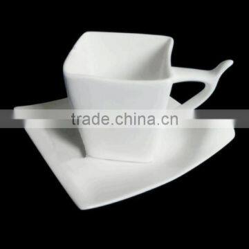 H9102/3 fine porcelain 200ml square wave coffee set