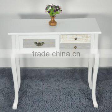 2016 European style white wood console table with drawers