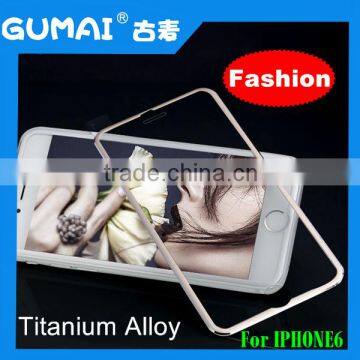 Full covered titanium alloy tempered glass screen protector for iphone 6 4.7 inch