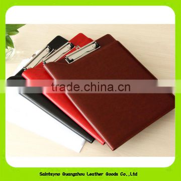 16046 Professional handmade pu leather A4 folder executive writing pad portfolio document organizer with memopad holder