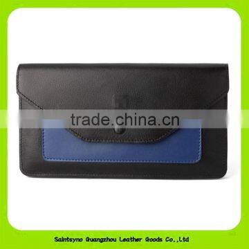 High Capacity Color Joint Brand Design Leather Evening Clutch Purse For Lady 16383