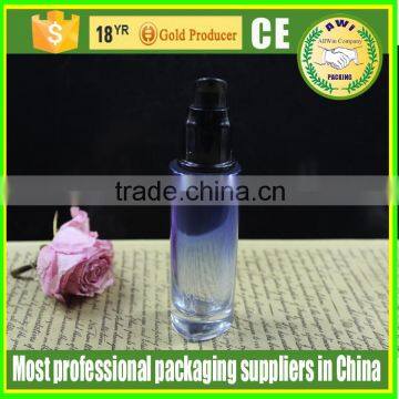 high grade wholesale cosmetic glass lotion bottle with pump cap