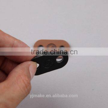 Color PU Leather Label With Custom Logo Backpack Pig Nose Leather Cord End Stoppers photo-5