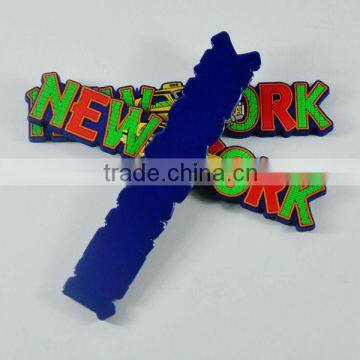 hot sale NEW YORK logo embossed soft pvc 3d fridge magnet