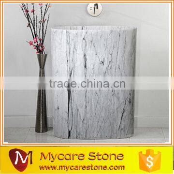 Carrara White marble Pedestal sink natural stone sink