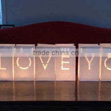 "I love you" Original Paper Bag Alphebet Lanterns