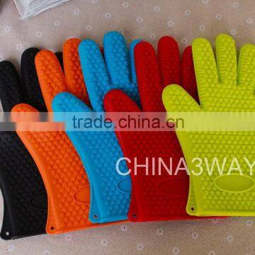 Food Grade Kitchen Cooking Five Finger Flexible Silicone Gloves