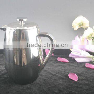 new fashion stainless steel double wall coffee pot with infuser