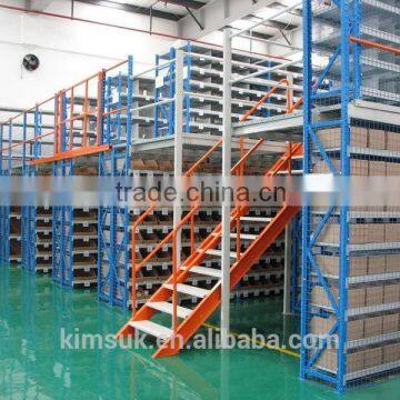 Orange/Blue Durable Material Storage Raflar Cold-roll Steel Mezzanine Rack Floor photo-2