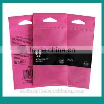 Printed plastic header card bag for cosmetic