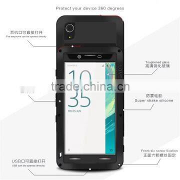 For Sony Xperia X Case Love Mei Powerful Rugged Waterproof Shockproof Dirtproof Case With Glass Metal Aluminum Case photo-2