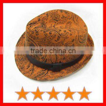 Fashion orange cheap fedora hat