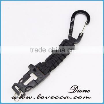New Product Paracord Firestarter Keychain/ Carabiner Paracord Keychain With Bottle Opener photo-2
