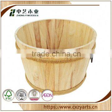 china facotry Accept OEM rustic hinging round wooden barrel bathtub