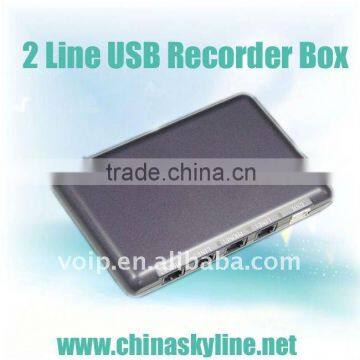 support FSK and DTMF,2 lines usb telephone recording box/usb call recorder