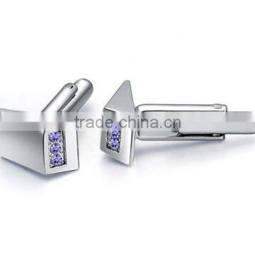 Europe Unique Design Cufflinks Silver Diamond Wedding Cuff Links for Mens Shirts photo-3