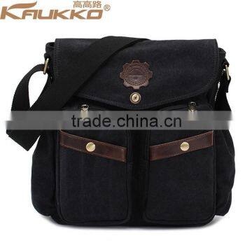 Single Shoulder Casual Messenger Bags Men Canvas Leather Shoulder Bag