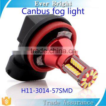 Good quality auto led light fog lamp red canbus 3014-57smd h11 led headlight