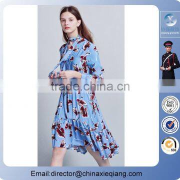 2016 Fashion Plus Size Ladies Floral Printed Dress Women Flower Dress