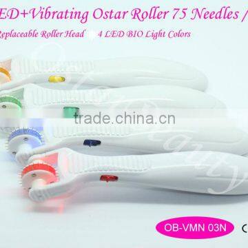 75 titanium skin roller with led light vibrator micro needle roller VMN 03N