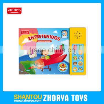 Newest funny sound book spanish prescool book toys