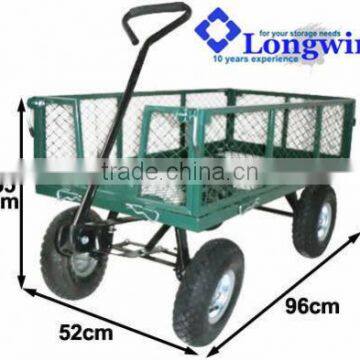 4 wheel wheelbarrow garden trolley hand truck