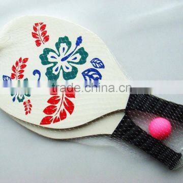 custom 40*20*0.8cm wooden beach racket set game