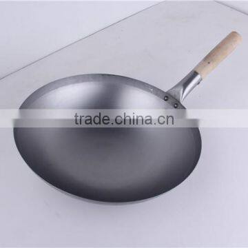 Cookware Manufacturer Two Handle Round Bottom Carbon Steel Wok