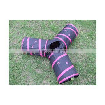 Free Sample 2016 Purple 190T Polyster Cat Tunnel With Plastic Ball Toy Pet Toy Cat Playing Tunnels photo-3