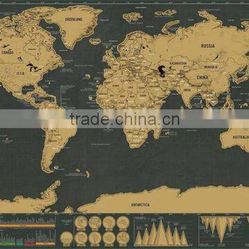 CT-750 Small Black Mini Map Black Luxury Creative Gifts World Edition Map photo-4